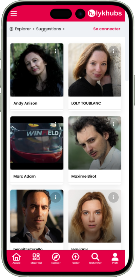 Espace membre Lykhubs sur mobile