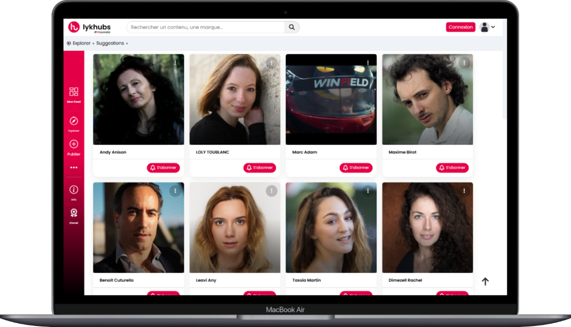 Espace membre Lykhubs sur ordinateur